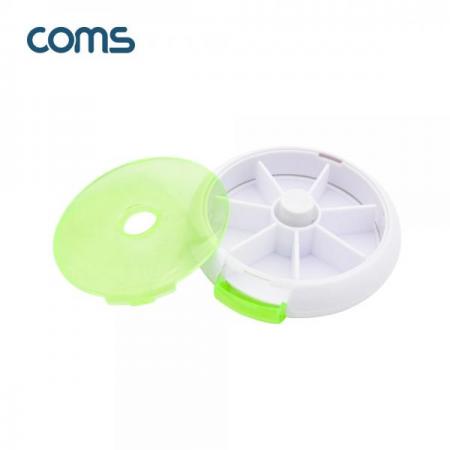 디바이스마트,공구함/작업대/엔클로저 > 공구함/부품함 > 다용도정리함(케이스),Coms,회전 알약 케이스(원형/7칸) / 요일별 / 그린 [IF453],회전 알약 케이스(원형/7칸) / 요일별 / 그린