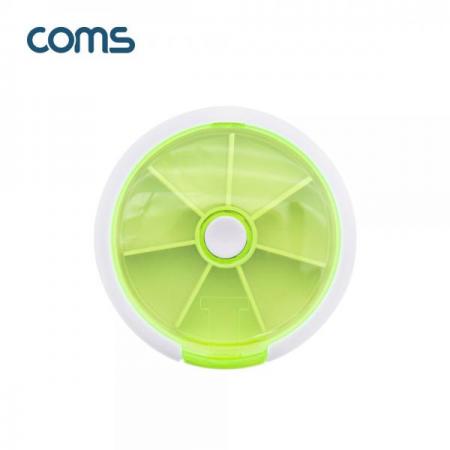 디바이스마트,공구함/작업대/엔클로저 > 공구함/부품함 > 다용도정리함(케이스),Coms,회전 알약 케이스(원형/7칸) / 요일별 / 그린 [IF453],회전 알약 케이스(원형/7칸) / 요일별 / 그린