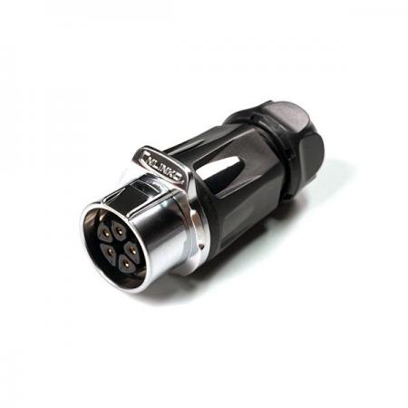 디바이스마트,커넥터/PCB > 산업/의료/방수 커넥터 > CNLINKO 방수 커넥터 > 파워 플러그,CNLINKO,방수 믹스 Female 연결 플러그 5핀 (보호격벽) [LP-20-J05PP-01-001A],접점 지름 : Φ20 / 핀지름 : Φ2.7 / 재질 : 믹스 / IP67 / Female / 5pin / 14-12AWG / 정격 전류 : 12A / 정격 전압 : 250V / 연결 플러그