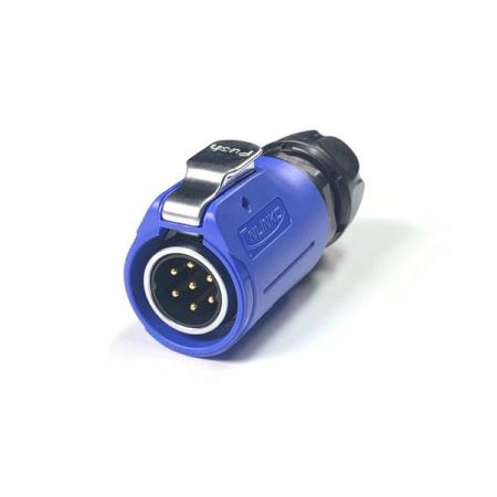 디바이스마트,커넥터/PCB > 산업/의료/방수 커넥터 > CNLINKO 방수 커넥터 > 파워 플러그,CNLINKO,방수 믹스 Male 플러그 7핀 (보호격벽) [LP-20-C07PE-01-002A],접점 지름 : Φ20 / 핀지름 : Φ2.7 / 재질 : 믹스 / IP67 / Male / 7pin / 14-12AWG / 정격 전류 : 12A / 정격 전압 : 250V