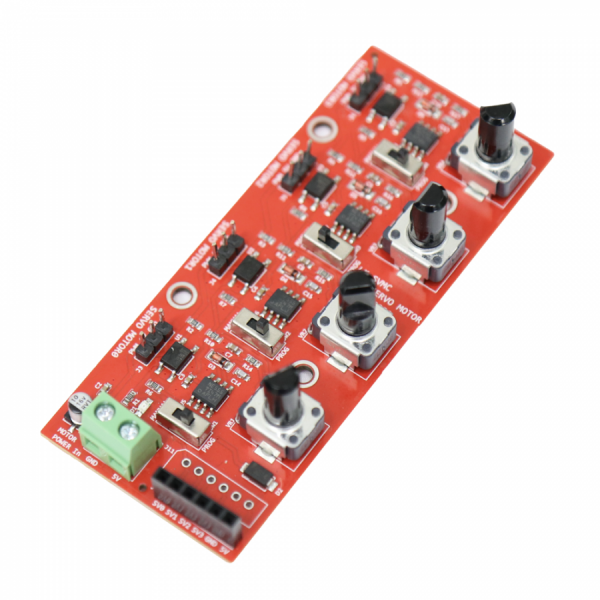 디바이스마트,기계/제어/로봇/모터 > 모터드라이버 > 서보모터 드라이버,LK EMBEDDED,[4채널 서보모터 컨트롤러 with SG-90 서보모터 4pcs],93mm X 39mm / 제어전원 : DC 3.3V ~ 5V / 서보모터 전원 : DC 4.8V ~ 6V / 소모전류 : Max 100mA