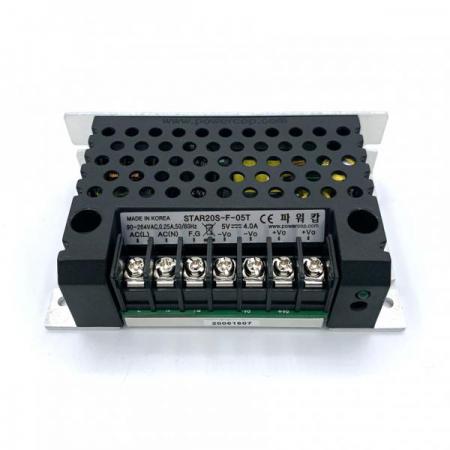 디바이스마트,전원/파워/배터리 > SMPS > Enclosure 타입 > 1채널 (Single),파워캅(Powercop),STAR 20S-F-05T (20W 5V 터미널블록타입),AC-DC 20W SMPS / 출력전압 : 5V / 출력전류 : 4A / 입력전압 : AC 90~264V / 변환효율 : 78% / 터미널 블록 타입 / 파워캅 / Enclosure 타입 1채널