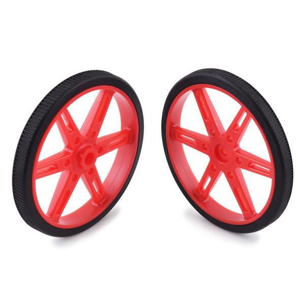 Pololu Wheel for Standard Servo Splines (25T, 5.8mm) - 70×8mm, Red, 2-Pack #4926