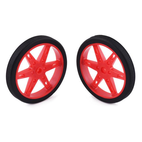 Pololu Wheel for Micro Servo Splines (20T, 4.8mm) - 60×8mm, Red, 2-Pack #4911