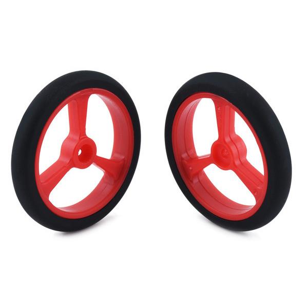 Pololu Wheel for Micro Servo Splines (20T, 4.8mm) - 40×7mm, Red, 2-Pack #4906