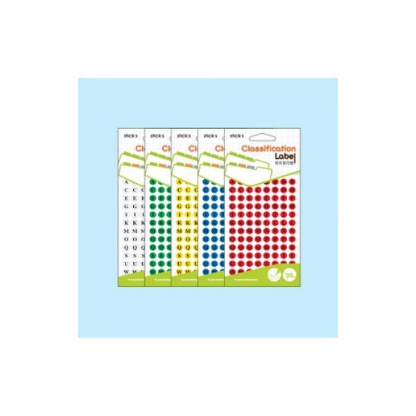 레터링견출지 20-6008B 청색(∮9 A-Z 13장)