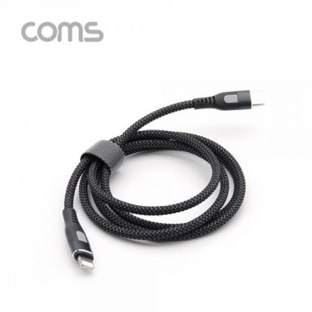 디바이스마트,케이블/전선 > USB 케이블 > 데이터케이블(MM) > USB 3.1 C타입 케이블,Coms,USB 3.1(Type C) 케이블 (C M/8P M) / 1m / Black / 18W [BB442],USB 3.1(Type C) 케이블 (C M/8P M) / 1m / Black / 18W