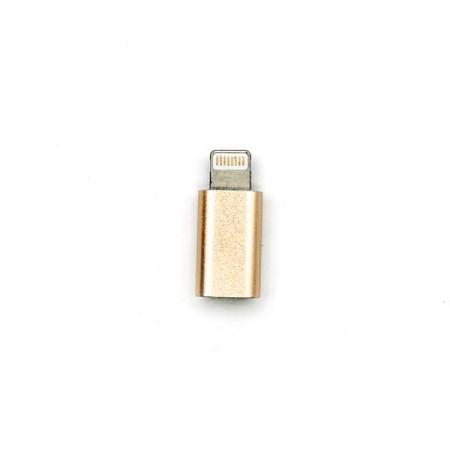 디바이스마트,케이블/전선 > USB 케이블 > 변환젠더(MF) 케이블,SZH,마이크로 5핀 to 애플 8핀 변환 젠더 알루미늄 골드 [SZH-GEN07],마이크로 5핀 to 라이트닝 8핀 변환 젠더 / 규격 : USB Micro B type to Apple Lightning 8pin / 크기 : 27×11mm / 색상 : 골드 / 소재 : 알루미늄