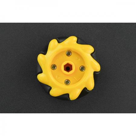 디바이스마트,기계/제어/로봇/모터 > 로봇부품 > 바퀴/휠 > 메카넘 휠,DFROBOT,메카넘 휠 (48mm) - 좌측 [FIT0661],직경 : 48mm / 1.89inch / 두께 : 24.5mm / 0.96inch / 육각 구멍 : 7 * 7 * 7mm  / 롤러 수 : 9 / 각도 : 45 ° / 색깔 : 노랑 / 재질 : 플라스틱 + 실리콘 고무