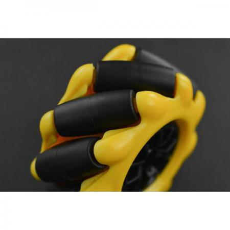 디바이스마트,기계/제어/로봇/모터 > 로봇부품 > 바퀴/휠 > 메카넘 휠,DFROBOT,메카넘 휠 (48mm) - 좌측 [FIT0661],직경 : 48mm / 1.89inch / 두께 : 24.5mm / 0.96inch / 육각 구멍 : 7 * 7 * 7mm  / 롤러 수 : 9 / 각도 : 45 ° / 색깔 : 노랑 / 재질 : 플라스틱 + 실리콘 고무