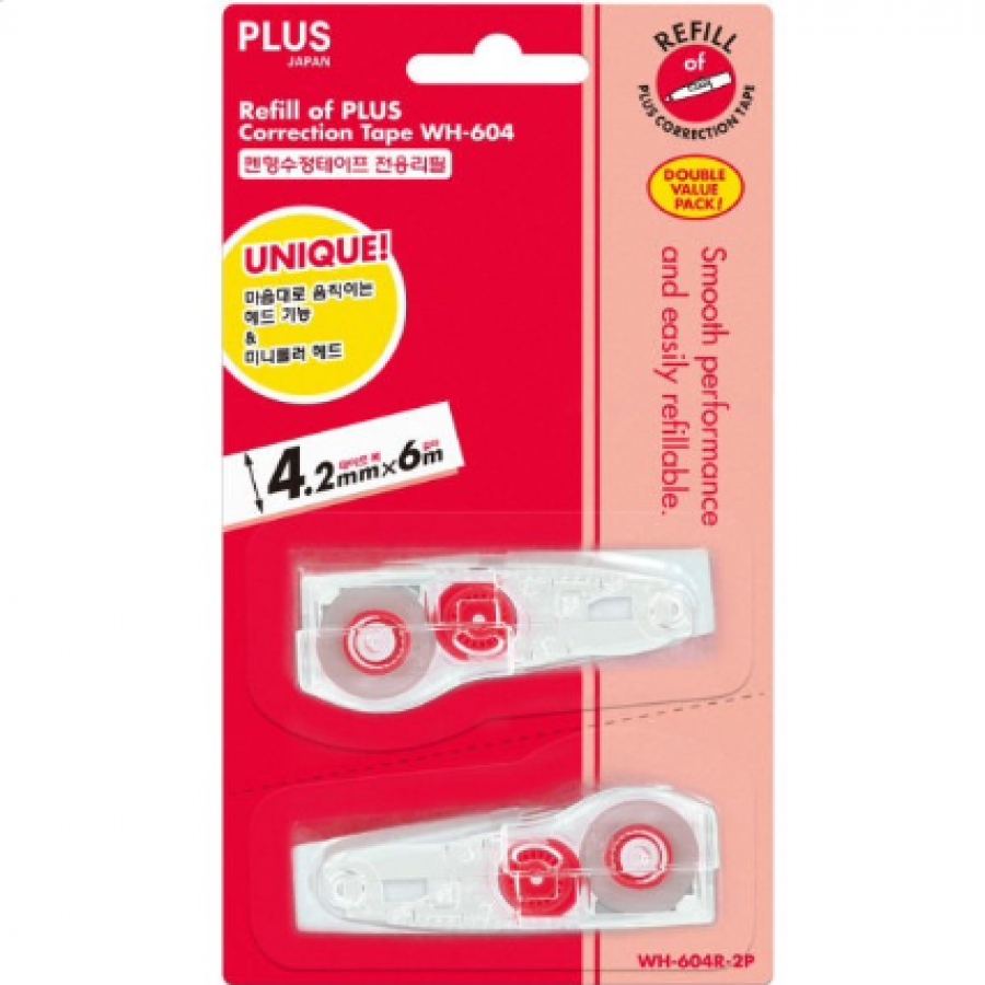 PLUS 수정테이프 화이퍼 MR WH-604 리필