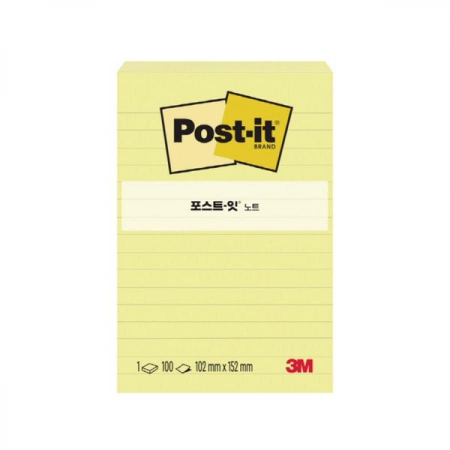3M 포스트-잇® 노트 660-L 노랑 라인 102x152mm