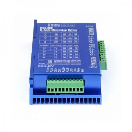 디바이스마트,기계/제어/로봇/모터 > 모터드라이버 > 스텝모터 드라이버 > 브랜드(모터뱅크) 스텝모터 드라이버,MotorBank,2축 4A 2상 스테핑모터 드라이버 겸 컨트롤러 MSD-222 32분주 마이크로스텝,2축 드라이버 겸 컨트롤러 겸용 DC12~30V 4A 32분주(6400) 고성능 마이크로스텝 MSD-222 118x76x33mm 105g