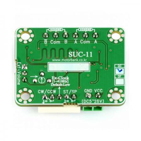 디바이스마트,기계/제어/로봇/모터 > 모터드라이버 > 스텝모터 드라이버 > 브랜드(모터뱅크) 스텝모터 드라이버,MotorBank,컨트롤러 일체형 스테핑모터 드라이버 SUC-11 유니폴라 PM 스텝모터 펄스발생기내장,PM 유니폴라 스테핑모터 컨트롤러 일체형 드라이버사용전압 : 5V ~ 28V DC펄스제너레이터 내장속도 및 정역회전 조절 가능