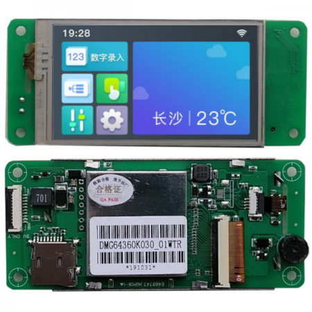 디바이스마트,LED/LCD > LCD COLOR > 칼라터치 LCD패널 > 3.5인치 이하 컬러터치 LCD패널,DWIN,[DWIN] DMG64360K030_01WTR( 3.0인치 640xRGBx360, 24bit 16.7M Colors, IPS Screen, RTP, DGUSII/TA LCM ),3.0" 4선 압전식 터치 스크린 / 640x360 / DGUSII/TA 프로그램 / 100.0(W)x43.8(H)x11.55(T)mm