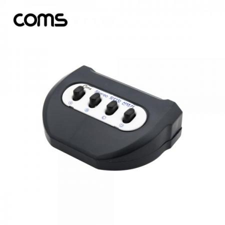 디바이스마트,컴퓨터/모바일/가전 > 네트워크/케이블/컨버터/IOT > KVM스위치/분배기/선택기 > 기타 선택기/분배기,Coms,Stereo 수동 선택기 4:1 [LC086],Stereo 수동 선택기 4:1