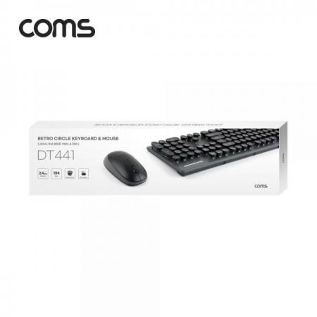 디바이스마트,컴퓨터/모바일/가전 > 키보드/마우스 > 데스크탑세트 > 무선 키보드+마우스,Coms,무선 키보드/마우스 콤보 세트 / 레트로 디자인 / USB 2.4GHz / 멤브레인 / 원형 [DT441],무선 키보드/마우스 콤보 세트 / 레트로 디자인 / USB 2.4GHz / 멤브레인 / 원형