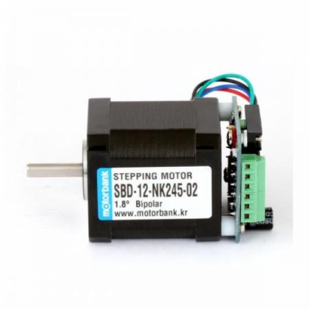 디바이스마트,기계/제어/로봇/모터 > 모터드라이버 > 모션 컨트롤러 > 스텝모터+드라이버,MotorBank,Nema 17 42각 128분주 SBD-12-NK245-02 마이크로스텝 드라이버 일체형 5.5Kg.cm,128분주 마이크로스텝 드라이버 일체형 2상 스테핑모터 - 모터뱅크 SBD-12-NK245-02 1.8도 5.5Kg.cm Current : 1.8A- 고성능 Microstep : 1, 2, 4, 16(3200)- 아두이노, 로봇, 비젼시스텝, 반도체장비, 의료기기, 측정기등