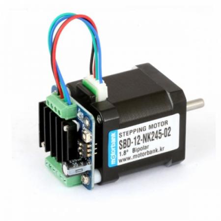 디바이스마트,기계/제어/로봇/모터 > 모터드라이버 > 모션 컨트롤러 > 스텝모터+드라이버,MotorBank,Nema 17 42각 128분주 SBD-12-NK245-02 마이크로스텝 드라이버 일체형 5.5Kg.cm,128분주 마이크로스텝 드라이버 일체형 2상 스테핑모터 - 모터뱅크 SBD-12-NK245-02 1.8도 5.5Kg.cm Current : 1.8A- 고성능 Microstep : 1, 2, 4, 16(3200)- 아두이노, 로봇, 비젼시스텝, 반도체장비, 의료기기, 측정기등