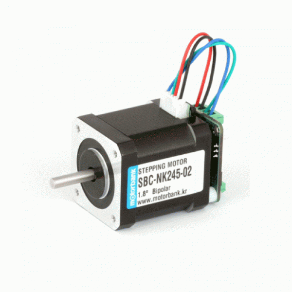 디바이스마트,기계/제어/로봇/모터 > 모터드라이버 > 모션 컨트롤러 > 스텝모터+드라이버,MotorBank,일체형 스테핑모터 SBC-NK245-02 1.8도/스텝 5.5Kg.cm 42각 16분주 3200 마이크로스텝지원 [일체형 모터만],네마17(42각) 18도/스텝 구동드라이버 일체형 2상 바이폴라 스테핑모터/16분주 3200 마이크로스텝 지원/펄스제너레이터 내장/속도 및 정역회전 조절 가능/국내 최초
