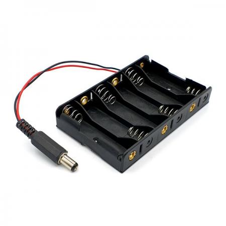 디바이스마트,전원/파워/배터리 > 배터리/배터리홀더 > 배터리홀더 Holder > AA용 홀더,SMG,6셀 9V AA배터리홀더,규격 : AA형 / 셀 갯수 : 6개(직렬) / 전압 : 9V / 출력단자 : DC잭 5.5×2.1 플러그