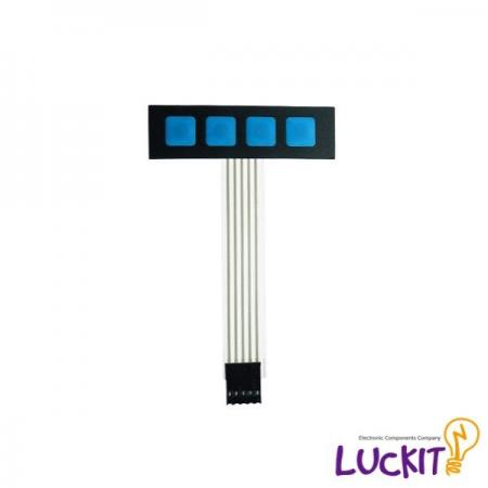 디바이스마트,스위치/부저/전기부품 > 지원부품 > 키패드,럭킷,멤브레인 스위치 4버튼,멤브레인 4버튼 키패드입니다 / 색상 : 파랑