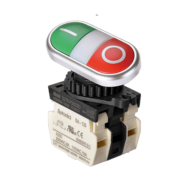 Ø22/25 I/O 누름버튼 스위치 [S2TR-P3W2BL]