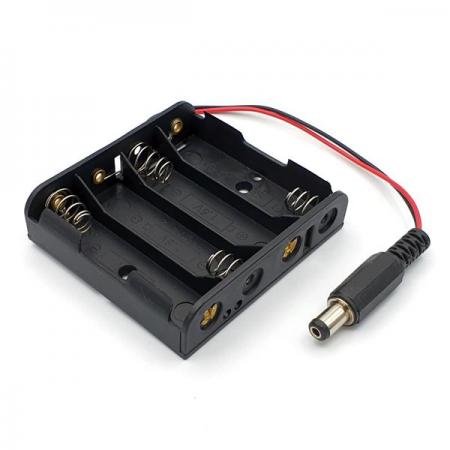 디바이스마트,전원/파워/배터리 > 배터리/배터리홀더 > 배터리홀더 Holder > AA용 홀더,SMG,4셀 6V AA배터리홀더,규격 : AA형 / 셀 갯수 : 4개(직렬) / 전압 : 6V / 출력단자 : DC잭 5.5×2.1 플러그