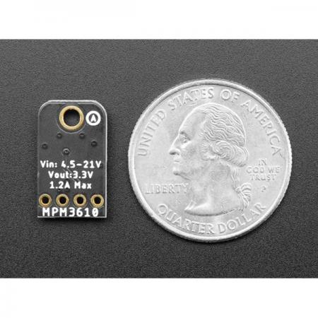 디바이스마트,MCU보드/전자키트 > 전원/신호/저장/응용 > 레벨컨버터/전압관리,Adafruit,MPM3610 3.3V Buck Converter Breakout - 21V In 3.3V Out at 1.2A [ada-4683],소형 벅 컨버터 /  4.5 ~ 21V 입력 사용 / 최대 1.2A 전류로 3.3V 출력 제공
