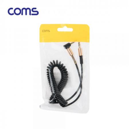 디바이스마트,케이블/전선 > 영상/음향 케이블 > 스테레오/RCA 케이블,Coms,AUX 스테레오 케이블(3극/스프링) / 한쪽 꺾임 / Black [BB598],AUX 스테레오 케이블(3극/스프링) / 한쪽 꺾임 / Black