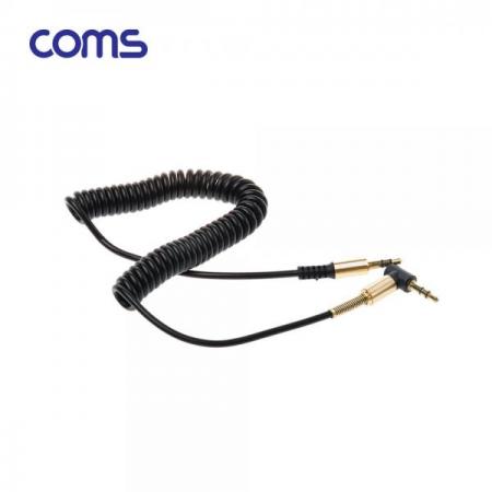 디바이스마트,케이블/전선 > 영상/음향 케이블 > 스테레오/RCA 케이블,Coms,AUX 스테레오 케이블(3극/스프링) / 한쪽 꺾임 / Black [BB598],AUX 스테레오 케이블(3극/스프링) / 한쪽 꺾임 / Black