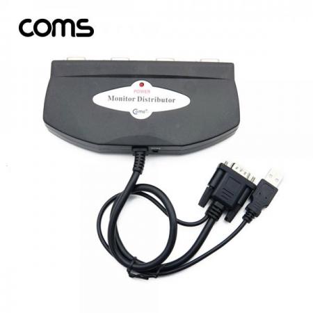 디바이스마트,컴퓨터/모바일/가전 > 네트워크/케이블/컨버터/IOT > KVM스위치/분배기/선택기 > 모니터 선택/분배/확장기,Coms,모니터 분배기 - 4:1 분배/ 케이블 일체형/ USB 전원 [LC009],모니터 분배기 - 4:1 분배/ 케이블 일체형/ USB 전원
