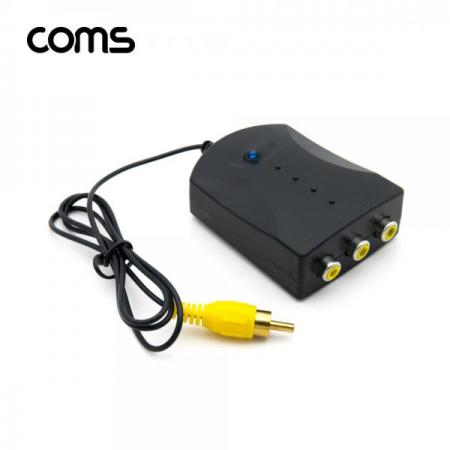 디바이스마트,컴퓨터/모바일/가전 > 네트워크/케이블/컨버터/IOT > KVM스위치/분배기/선택기 > 모니터 선택/분배/확장기,Coms,Video 분배기 3:1 (RCA 컴포지트용) / 어댑터 제공 [LC073],Video 분배기 3:1 (RCA 컴포지트용) / 어댑터 제공