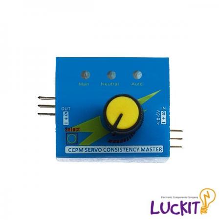 디바이스마트,기계/제어/로봇/모터 > 전문분야 로봇 > 산업용 로봇/악세사리,럭킷,3채널 서보모터 테스터,작동 전압 : DC4.2V  ~ 6V / 출력 전류 : 5V 일때 최대 15 mA / 출력 신호 : 1.5ms ±0.5ms / 사이즈 : 46 x 32 x 17(mm)