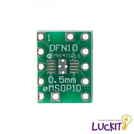 디바이스마트,커넥터/PCB > PCB기판/관련상품 > IC 변환기판 > MSOP 변환기판,럭킷,MSOP10, DFN10 양면 변환보드,MSOP10 혹은 DFN10 IC를 DIP으로 변환하여 사용이 가능한 양면 변환보드 입니다 / 재질 : FR-4 / SIZE : 9.85 X 12.35 [MM]