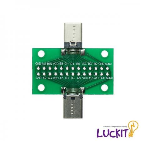 디바이스마트,커넥터/PCB > PCB기판/관련상품 > 특수기판 > 커넥터용 PCB,럭킷,USB3.1 C 타입 M/F 테스트 보드,USB 3.1 C TYPE USB의 MALE과 FEMALE을 연결하여 26PIN의 각 핀별로 테스트해볼수 있는 변환보드 입니다 / SIZE : 20 X 36 [MM]