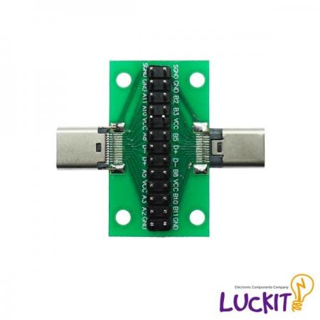 디바이스마트,커넥터/PCB > PCB기판/관련상품 > 특수기판 > 커넥터용 PCB,럭킷,USB3.1 C 타입 M/F 테스트 보드 (+핀헤더),USB 3.1 C TYPE USB의 MALE과 FEMALE을 연결하여 26PIN의 각 핀별로 테스트해볼수 있는 변환보드 입니다 / SIZE : 20 X 36 [MM]