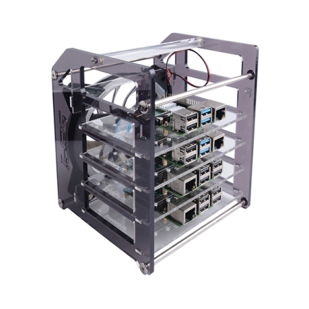 디바이스마트,오픈소스/코딩교육 > 라즈베리파이 > 라즈베리파이 케이스,52PI,라즈베리파이 및 젯슨 나노 호환 랙 타워 4층 아크릴 케이스 (RGB팬 포함) [ZP-0088],Raspberry Pi 4B/3B+/3B, 2.5/3.5인치 HDD 및 Jetson Nano와 호환 / 열방출을 위한 120mm RGB LED 팬 / 아크릴 실린더로 휴대 간편