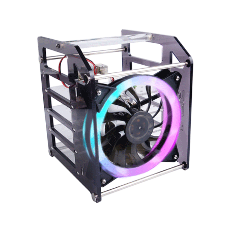 디바이스마트,오픈소스/코딩교육 > 라즈베리파이 > 라즈베리파이 케이스,52PI,라즈베리파이 및 젯슨 나노 호환 랙 타워 4층 아크릴 케이스 (RGB팬 포함) [ZP-0088],Raspberry Pi 4B/3B+/3B, 2.5/3.5인치 HDD 및 Jetson Nano와 호환 / 열방출을 위한 120mm RGB LED 팬 / 아크릴 실린더로 휴대 간편