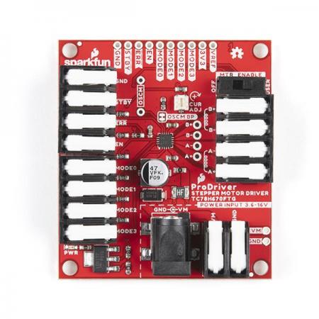 디바이스마트,MCU보드/전자키트 > 버튼/스위치/제어/RTC > 모터/모터컨트롤,SparkFun,SparkFun ProDriver - Stepper Motor Driver (TC78H670FTG) [ROB-16836],Toshiba TC78H670FTG 클럭 인 및 직렬 제어 바이폴라 스테핑 모터 드라이버 / 납땜 필요 없음 / 작동 전압 : 3.6V ~ 16.0V / 출력 전류 등급 : 2.0A (최대)