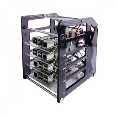 디바이스마트,오픈소스/코딩교육 > 라즈베리파이 > 라즈베리파이 케이스,52PI,라즈베리파이 및 젯슨 나노 호환 랙 타워 4층 아크릴 케이스 (RGB팬 포함) [ZP-0088],Raspberry Pi 4B/3B+/3B, 2.5/3.5인치 HDD 및 Jetson Nano와 호환 / 열방출을 위한 120mm RGB LED 팬 / 아크릴 실린더로 휴대 간편