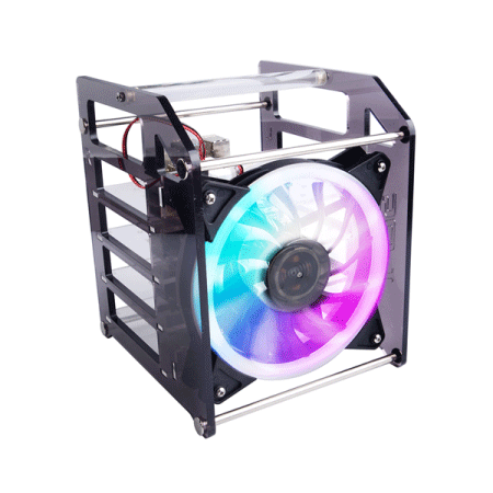 디바이스마트,오픈소스/코딩교육 > 라즈베리파이 > 라즈베리파이 케이스,52PI,라즈베리파이 및 젯슨 나노 호환 랙 타워 4층 아크릴 케이스 (RGB팬 포함) [ZP-0088],Raspberry Pi 4B/3B+/3B, 2.5/3.5인치 HDD 및 Jetson Nano와 호환 / 열방출을 위한 120mm RGB LED 팬 / 아크릴 실린더로 휴대 간편