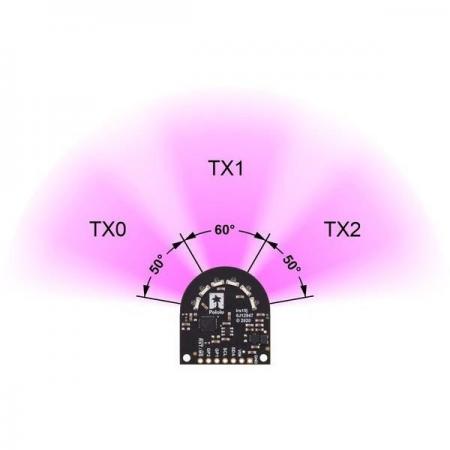 디바이스마트,MCU보드/전자키트 > 센서모듈 > 라이다/거리/초음파/라인 > 거리/근접센서,Pololu,3-Channel Wide FOV Time-of-Flight Distance Sensor Using OPT3101 (No Headers) #3412,3채널 근접 및 거리 센서 모듈 / 세 감지 영역의 결합 된 시야는 거의 180도이며 최대 범위는 약 1 미터 / 헤더 미포함 / I2C 인터페이스