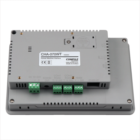 디바이스마트,LED/LCD > LCD COLOR > 칼라 LCD패널 > 7인치 컬러 LCD패널,COMFILE TECHNOLOGY,HMI 터치스크린 LCD CHA-070WT,CHA-070WT는 WR의 저가형 버젼으로, RTC와 백업밧데리, 이더넷포트가 없는 모델입니다 / 화면 : 7인치 (800x480)