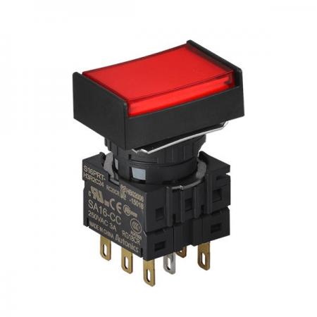 디바이스마트,스위치/부저/전기부품 > 산업용 스위치/제어 기기 > 제어/안전 스위치 > 누름버튼 스위치(22파이 이하),(주)오토닉스,16파이 누름버튼 스위치 S16PRT-H4R2C12,정사각형 / 적색 / [조광형] 비복귀형 / C접점 2개 / LED블록 정격전압: 12VDC / 전원전압,전류: 250VAC~/3A / IP65(IEC 규격) ★재고 없을 시 10일 이상소요