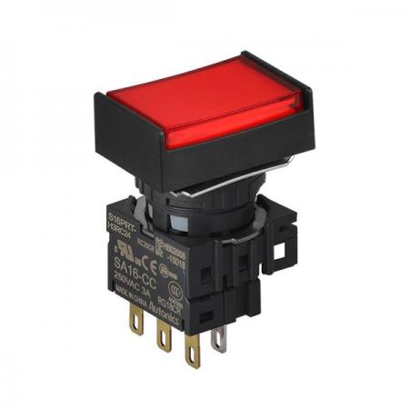 디바이스마트,스위치/부저/전기부품 > 산업용 스위치/제어 기기 > 제어/안전 스위치 > 누름버튼 스위치(22파이 이하),(주)오토닉스,16파이 누름버튼 스위치 S16PRT-H4RC5,정사각형 / 적색 / [조광형] 비복귀형 / C접점 1개 / LED블록 정격전압: 5VDC / 전원전압,전류: 250VAC~/3A / IP65(IEC 규격) ★재고 없을 시 10일 이상소요