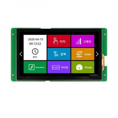 디바이스마트,LED/LCD > LCD COLOR > 칼라터치 LCD패널,JK전자,ezHMI EZ80480F070 7인치 정전식 터치 RS232 LCD,800*480 해상도의 7인치 산업용 F시리즈 시리얼(TTL/RS232) 제어 TFT LCD 입니다. / 32bit LCD전용 제어SOC프로세서, 고용량 SDRAM, NAND플레시 내장 / 정전식 터치