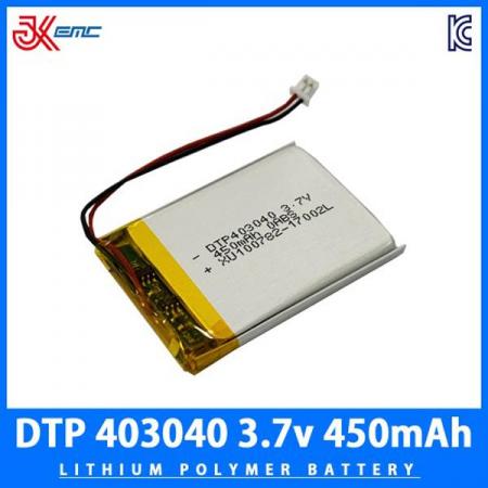 디바이스마트,전원/파워/배터리 > 배터리/배터리홀더 > 배터리팩 Pack > 리튬폴리머 Li-Po,JK전자,리튬폴리머 배터리 DTP403040 3.7V 450mAh KC인증,리튬폴리머 배터리 / 전압: 3.7V / 용량: 450mAh