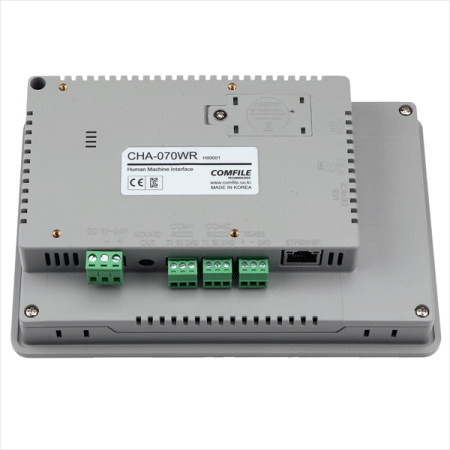디바이스마트,LED/LCD > LCD COLOR > 칼라 LCD패널 > 7인치 컬러 LCD패널,COMFILE TECHNOLOGY,HMI 터치스크린 LCD CHA-070WR,외부에 별도 콘트롤러 (MCU, CUBLOC, MOACON, 타사PLC등)을 연결하여 사용하는 휴먼 머신 인터페이스 / 화면 : 7인치 (800x480)
