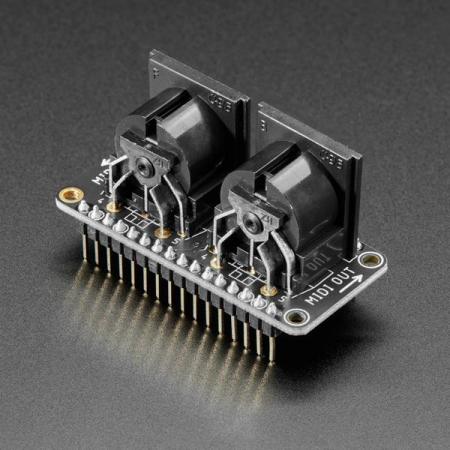 디바이스마트,MCU보드/전자키트 > 음악/앰프/녹음 > 기타,Adafruit,Adafruit MIDI FeatherWing Kit [ada-4740],Feather에 MIDI(전자악기나 전자음원과 컴퓨터를 접속 연주하기 위한 인터페이스)입력 및 출력 잭을 추가하는 키트 / 입력 및 출력 DIN-5 MIDI 잭, 3V 광학 아이솔레이터를 제공